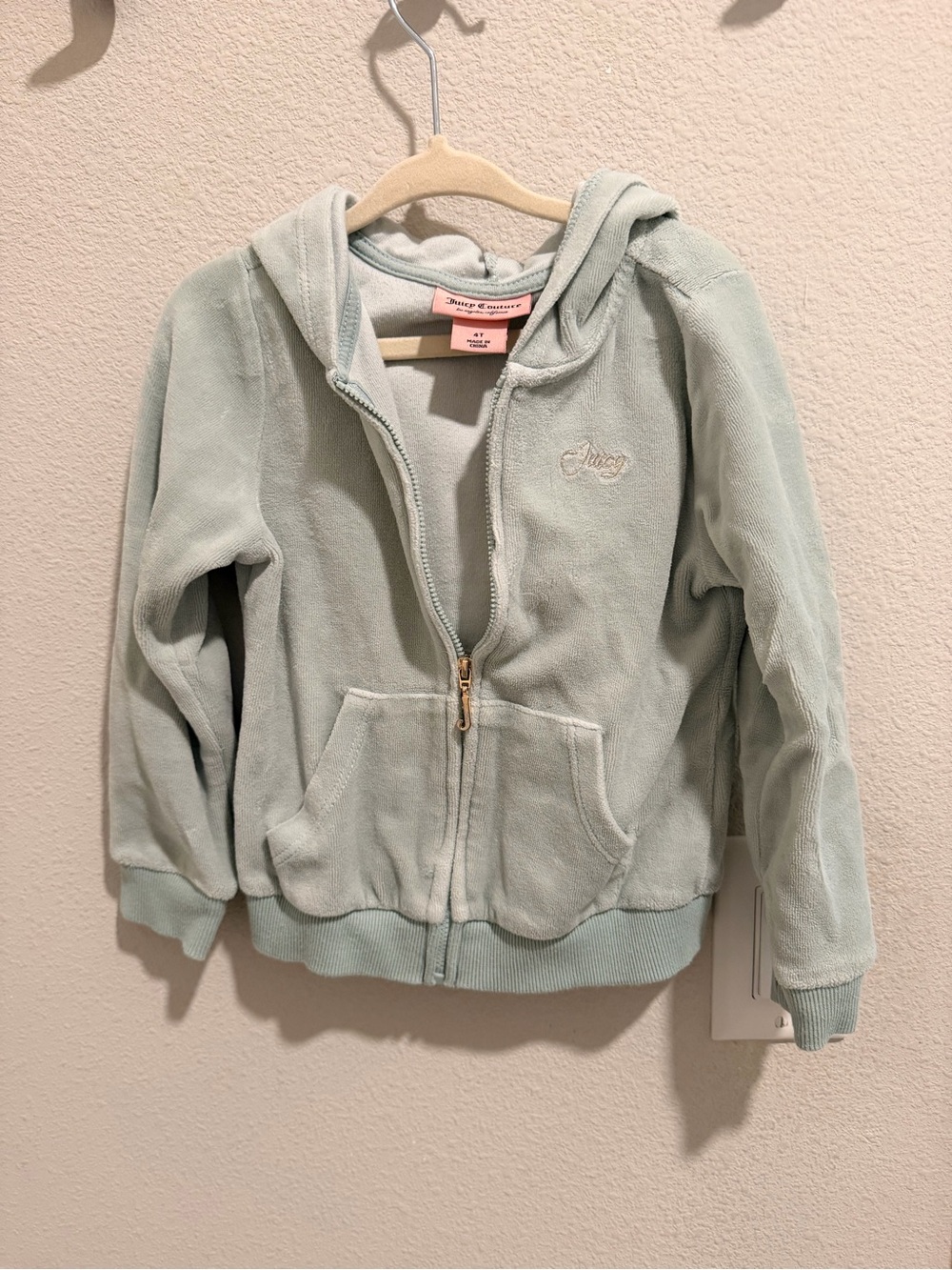 Juicy Couture Girls Mint Green Zip Hoodie